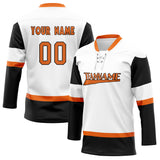 Custom Unisex White & Black Pattern Hockey Jersey