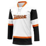 Custom Unisex White & Black Pattern Hockey Jersey