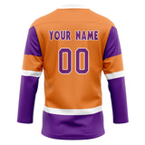 Custom Unisex Orange & Purple Pattern Hockey Jersey