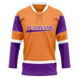 Custom Unisex Orange & Purple Pattern Hockey Jersey