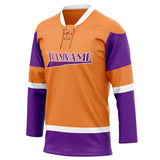 Custom Unisex Orange & Purple Pattern Hockey Jersey