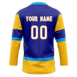 Custom Unisex Royal & Yellow Pattern Hockey Jersey