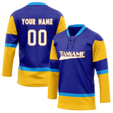 Custom Unisex Royal & Yellow Pattern Hockey Jersey