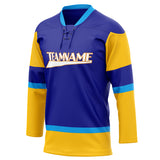 Custom Unisex Royal & Yellow Pattern Hockey Jersey