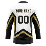 Custom Unisex White & Black Pattern Hockey Jersey