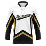 Custom Unisex White & Black Pattern Hockey Jersey