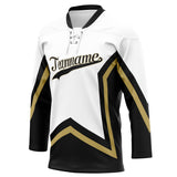 Custom Unisex White & Black Pattern Hockey Jersey