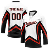 Custom Unisex White & Black Pattern Hockey Jersey