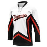 Custom Unisex White & Black Pattern Hockey Jersey