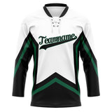 Custom Unisex White & Black Pattern Hockey Jersey