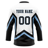 Custom Unisex White & Black Pattern Hockey Jersey