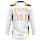 Custom Unisex White & Gold Pattern Hockey Jersey