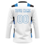 Custom Unisex White & Blue Pattern Hockey Jersey