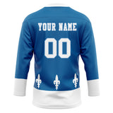 Custom Unisex Blue & White Pattern Hockey Jersey