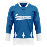 Custom Unisex Blue & White Pattern Hockey Jersey