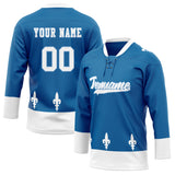 Custom Unisex Blue & White Pattern Hockey Jersey