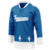 Custom Unisex Blue & White Pattern Hockey Jersey