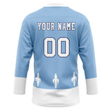 Custom Unisex Light Blue & White Pattern Hockey Jersey