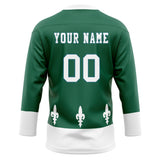 Custom Unisex Green & White Pattern Hockey Jersey