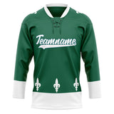 Custom Unisex Green & White Pattern Hockey Jersey