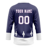 Custom Unisex Purple & White Pattern Hockey Jersey