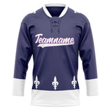 Custom Unisex Purple & White Pattern Hockey Jersey