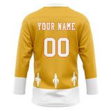 Custom Unisex Yellow & White Pattern Hockey Jersey