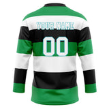 Custom Unisex Green & White Pattern Hockey Jersey