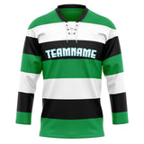 Custom Unisex Green & White Pattern Hockey Jersey