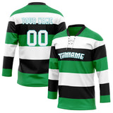 Custom Unisex Green & White Pattern Hockey Jersey