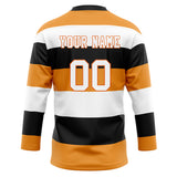 Custom Unisex Gold & White Pattern Hockey Jersey