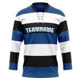 Custom Unisex Royal & White Pattern Hockey Jersey