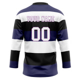 Custom Unisex Navy & White Pattern Hockey Jersey