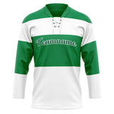 Custom Unisex Green & White Pattern Hockey Jersey