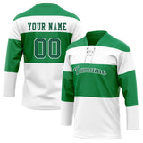 Custom Unisex Green & White Pattern Hockey Jersey