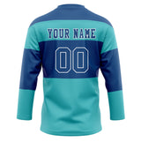 Custom Unisex Royal & Teal Pattern Hockey Jersey