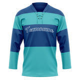 Custom Unisex Royal & Teal Pattern Hockey Jersey