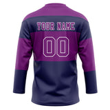 Custom Unisex Purple & Navy Pattern Hockey Jersey