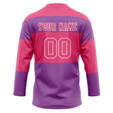 Custom Unisex Pink & Purple Pattern Hockey Jersey