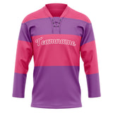 Custom Unisex Pink & Purple Pattern Hockey Jersey