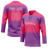 Custom Unisex Pink & Purple Pattern Hockey Jersey