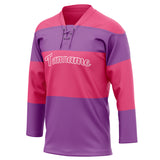 Custom Unisex Pink & Purple Pattern Hockey Jersey