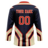 Custom Unisex Navy & Cream Pattern Hockey Jersey