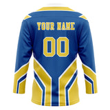 Custom Unisex Royal & Yellow Pattern Hockey Jersey