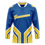 Custom Unisex Royal & Yellow Pattern Hockey Jersey