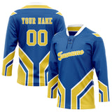 Custom Unisex Royal & Yellow Pattern Hockey Jersey