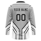 Custom Unisex Gray & White Pattern Hockey Jersey