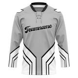 Custom Unisex Gray & White Pattern Hockey Jersey