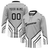 Custom Unisex Gray & White Pattern Hockey Jersey