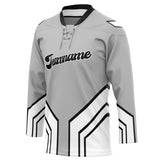 Custom Unisex Gray & White Pattern Hockey Jersey